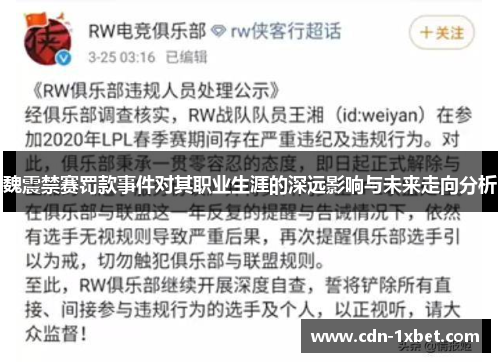魏震禁赛罚款事件对其职业生涯的深远影响与未来走向分析